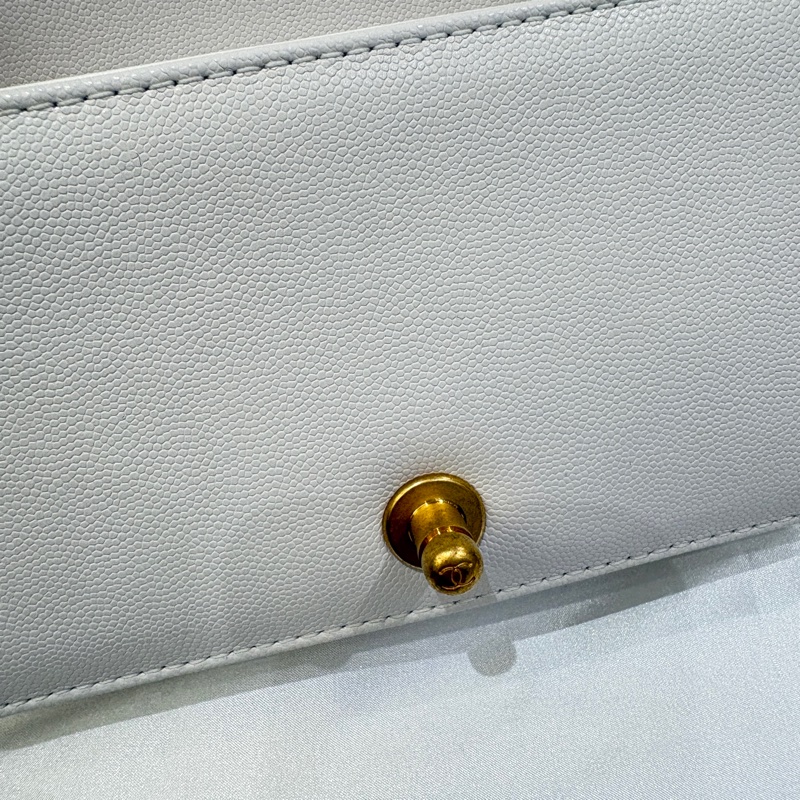 Chanel Boy20白荔枝牛皮手把款-11