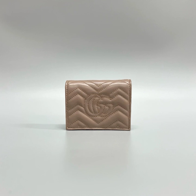 Gucci marmont馬蒙 三折短夾 藕粉色 錢包-4