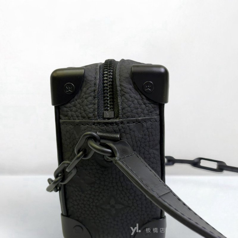 LV Mini Soft Trunk黑牛皮壓紋斜背包M55702-8