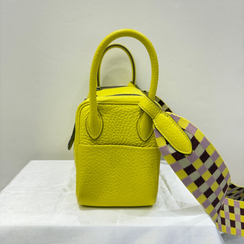 Hermes 檸檬黃TC皮銀mini Lindy-2