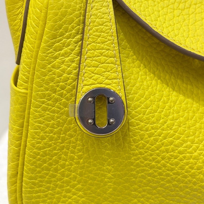 Hermes 檸檬黃TC皮銀mini Lindy-7