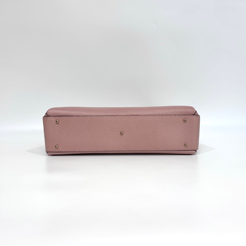 Gucci粉色牛皮下蓋GG手提側背郵差包510306-4