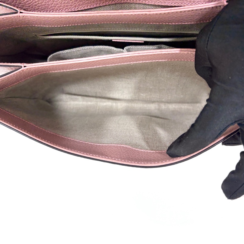 Gucci粉色牛皮下蓋GG手提側背郵差包510306-7