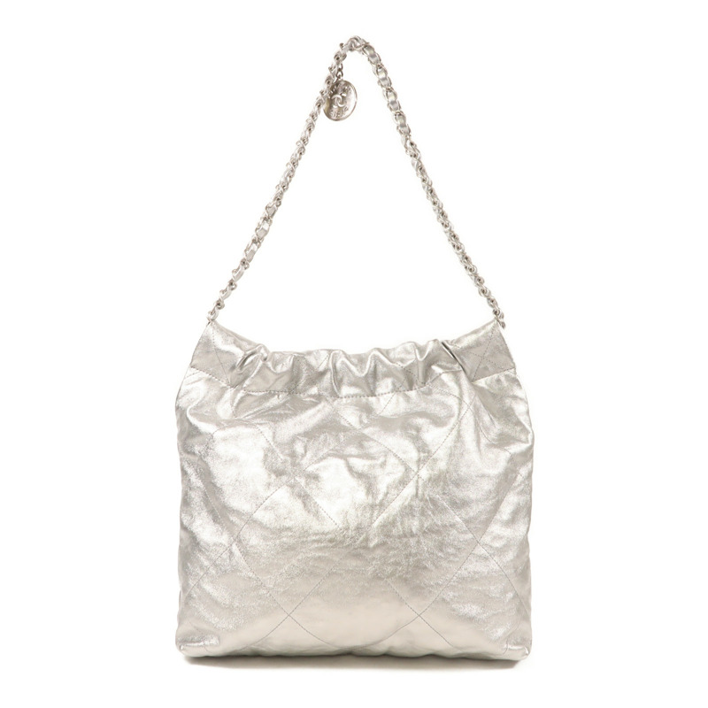 CHANEL 牛皮皮革Chanel 22 Small銀扣鏈帶肩背袋-1