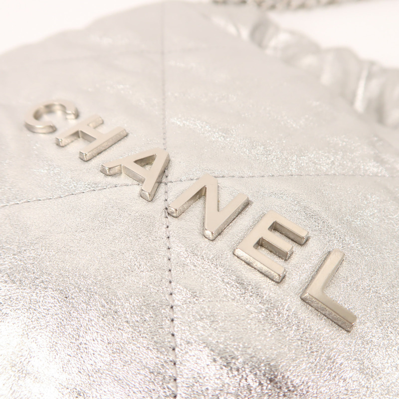 CHANEL 牛皮皮革Chanel 22 Small銀扣鏈帶肩背袋-8