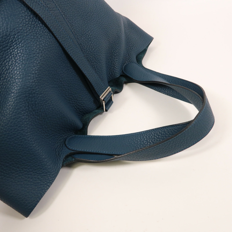 HERMES Clemence皮革Picotin GM銀扣手挽袋Colvert-7