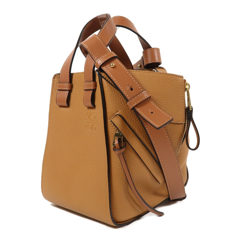 LOEWE 牛皮皮革Compact Hammock Bag金扣手挽肩背兩用袋-2