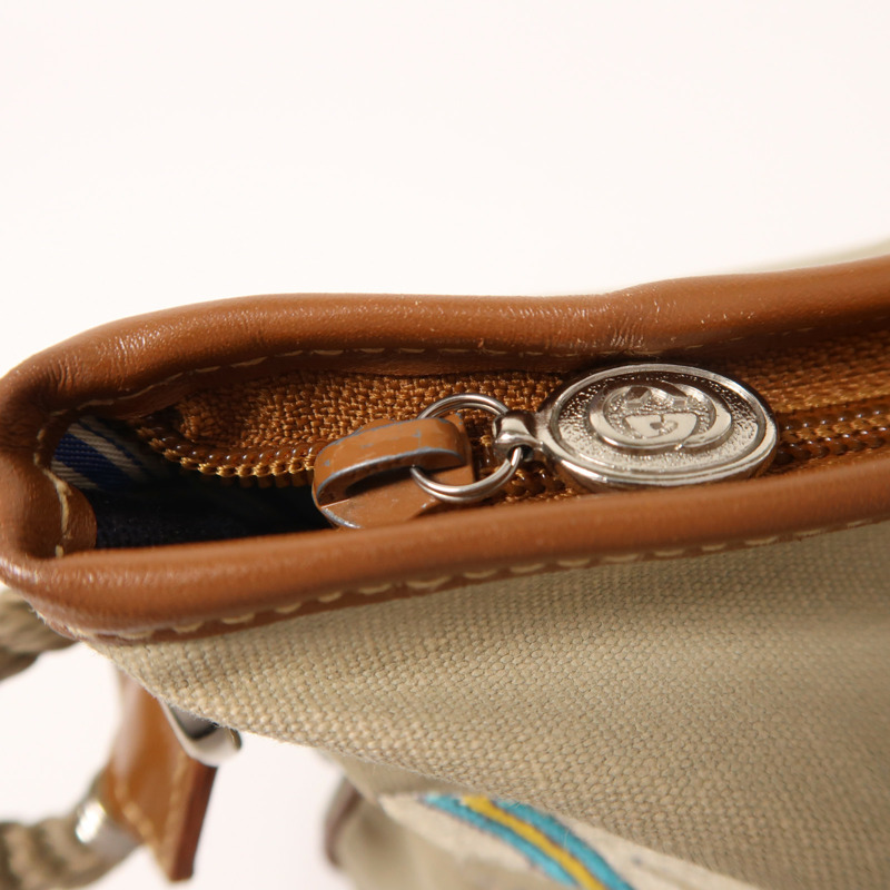 GUCCI 帆布Vintage Shoulder Bag銀扣肩背袋-12