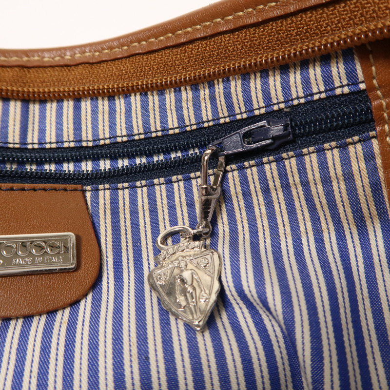 GUCCI 帆布Vintage Shoulder Bag銀扣肩背袋-13