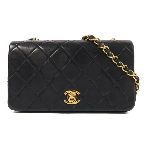 CHANEL 羊皮皮革Vintage Chain Shoulder金扣鏈帶肩背袋