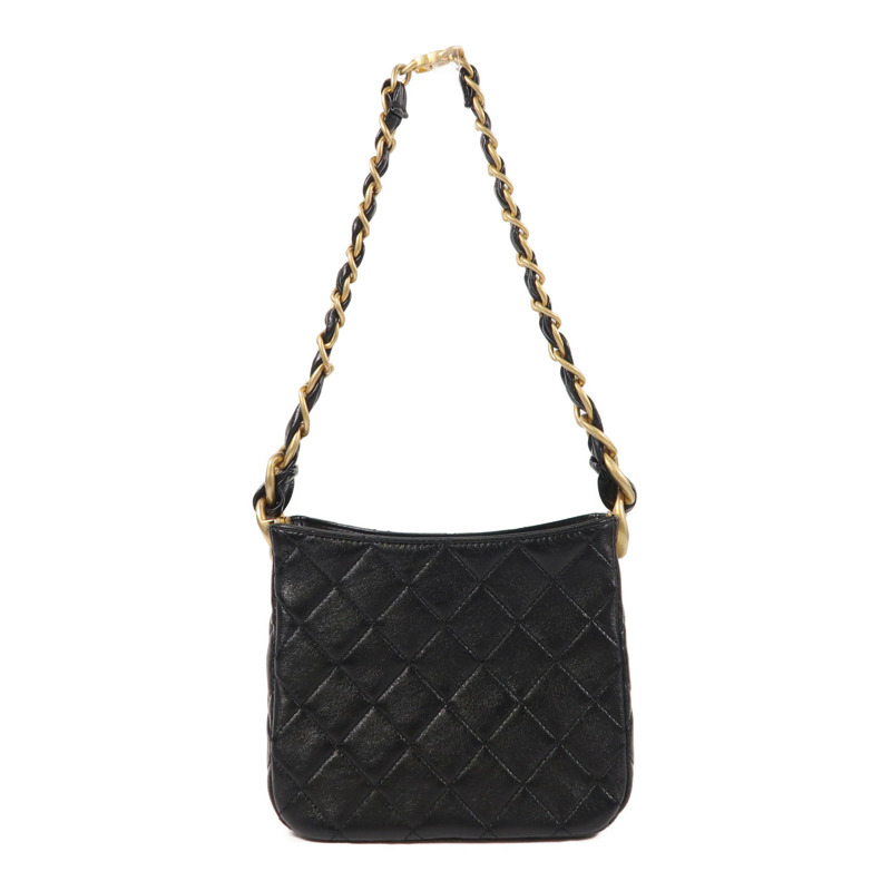 CHANEL 牛皮皮革Hobo Bag金扣鏈帶肩背袋-1