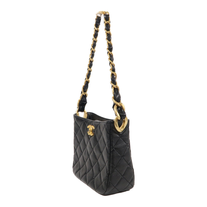 CHANEL 牛皮皮革Hobo Bag金扣鏈帶肩背袋-2