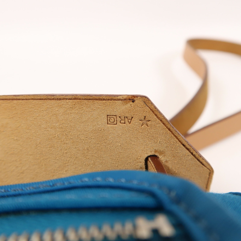 HERMES 帆布Herbag PM銀扣手挽肩背兩用袋Bleu Aztequ-6