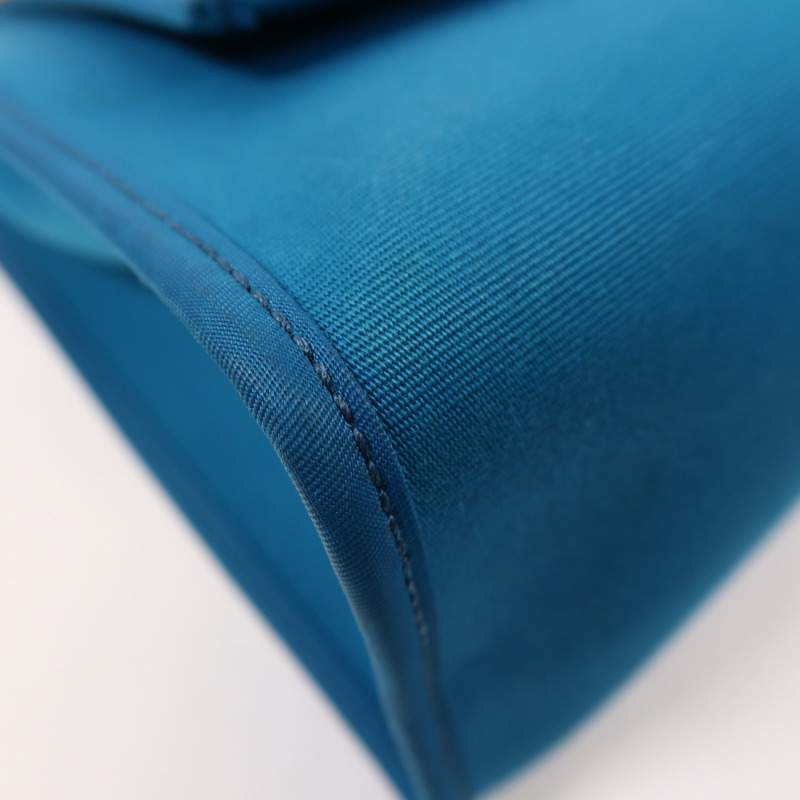 HERMES 帆布Herbag PM銀扣手挽肩背兩用袋Bleu Aztequ-13