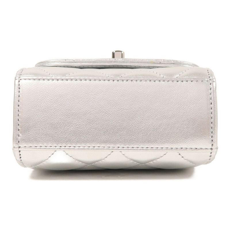 CHANEL 羊皮皮革Micro Trendy CC銀扣鏈帶肩背袋-3