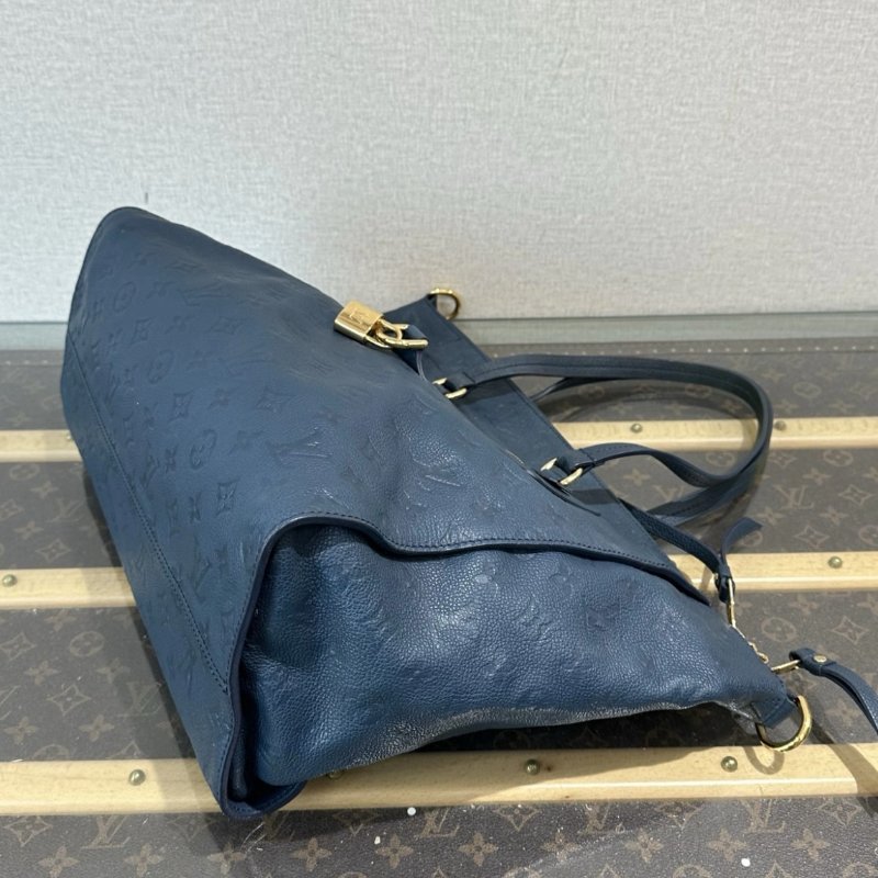 LV 全皮藍色金扣Lumineuse手提斜背包 34*27*17 98新配件塵袋-2