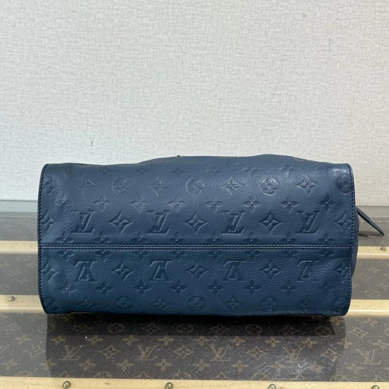 LV 全皮藍色金扣Lumineuse手提斜背包 34*27*17 98新配件塵袋-3