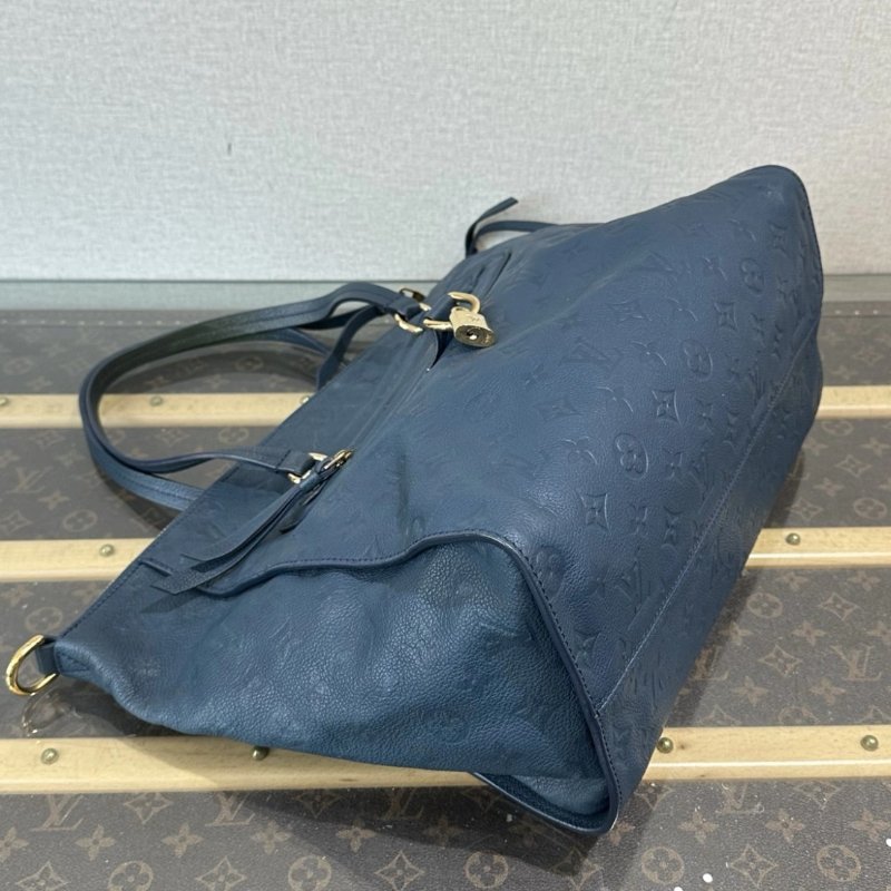 LV 全皮藍色金扣Lumineuse手提斜背包 34*27*17 98新配件塵袋-4