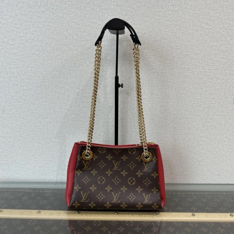 LV Surene bb老花紅色手提肩背斜背包 24*17*10 98新配件塵袋-0