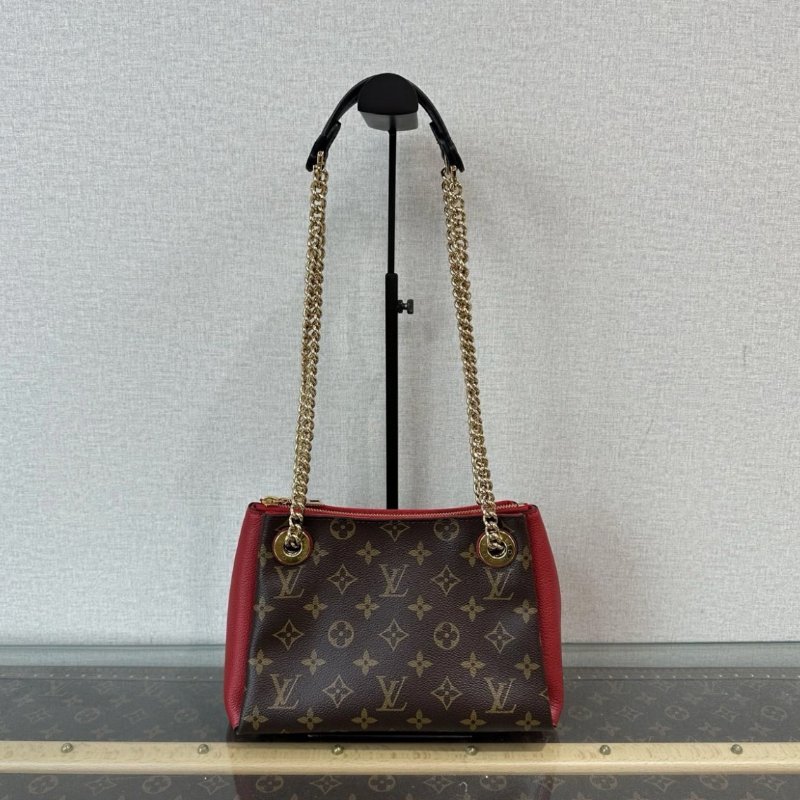 LV Surene bb老花紅色手提肩背斜背包 24*17*10 98新配件塵袋-5