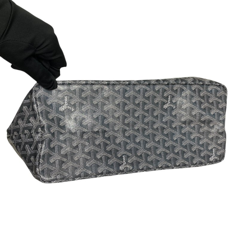 GOYARD 戈雅 SAINT LOUIS PM PVC帆布 托特包 灰色老花-4