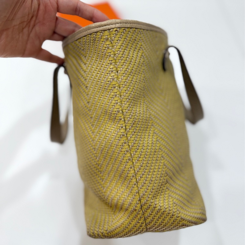 HERMES CHENNAI 草編 編織 菜籃子 竹編包 海攤包 購物包 手提包 購物袋-11