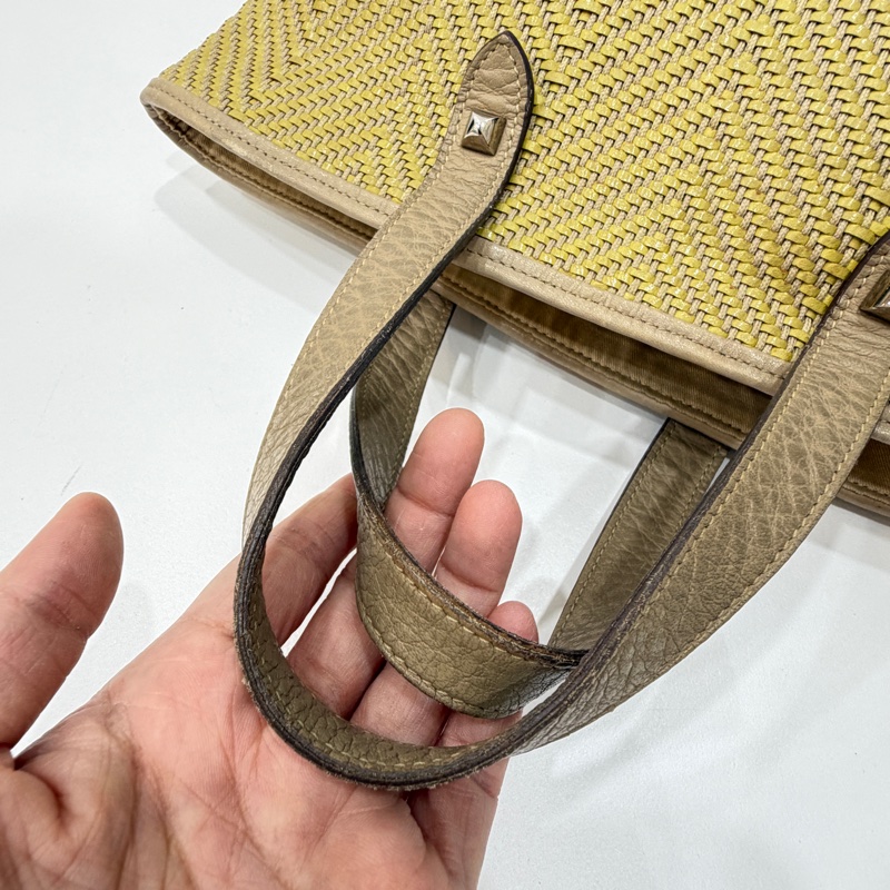 HERMES CHENNAI 草編 編織 菜籃子 竹編包 海攤包 購物包 手提包 購物袋-20