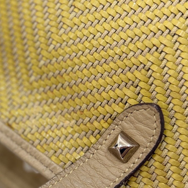 HERMES CHENNAI 草編 編織 菜籃子 竹編包 海攤包 購物包 手提包 購物袋-34