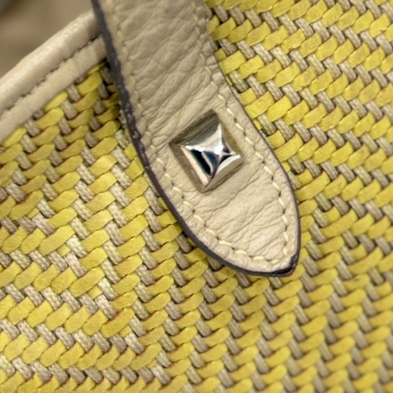 HERMES CHENNAI 草編 編織 菜籃子 竹編包 海攤包 購物包 手提包 購物袋-35