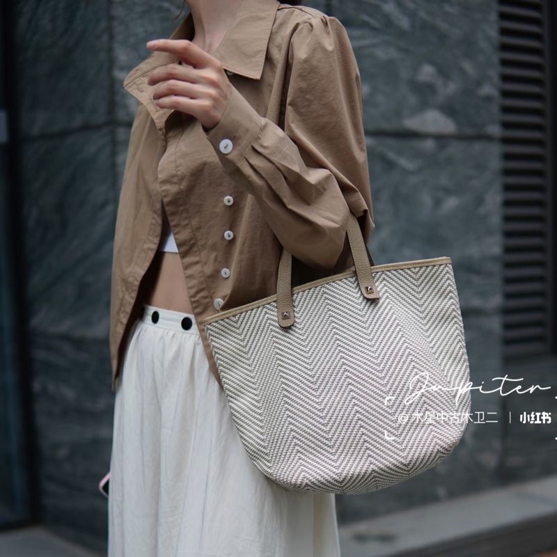 HERMES CHENNAI 草編 編織 菜籃子 竹編包 海攤包 購物包 手提包 購物袋-21