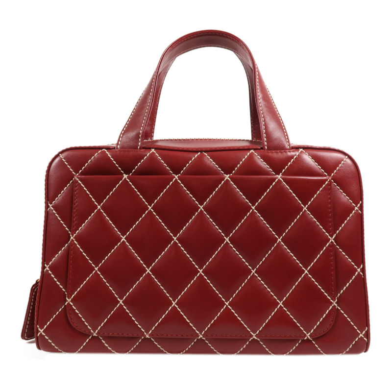 CHANEL 牛皮皮革Handbag金扣手挽袋-1