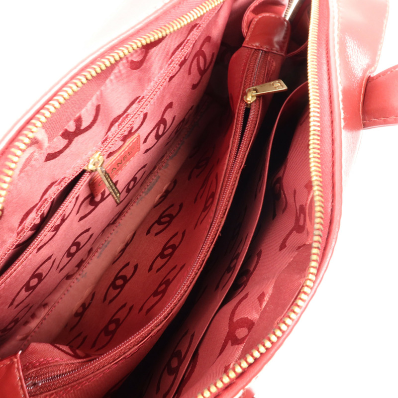 CHANEL 牛皮皮革Handbag金扣手挽袋-4