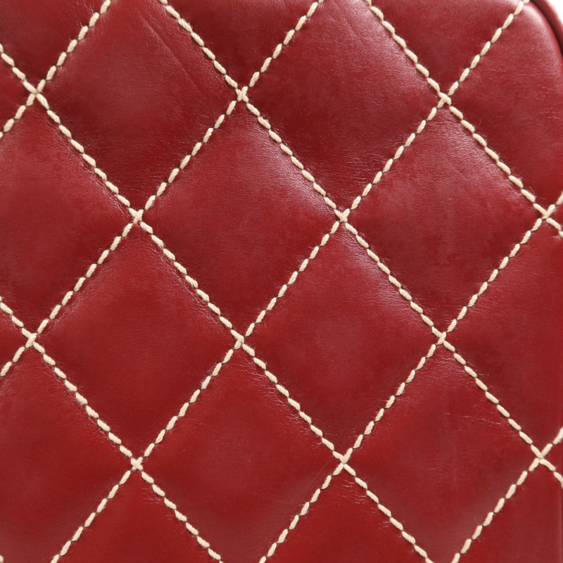 CHANEL 牛皮皮革Handbag金扣手挽袋-15