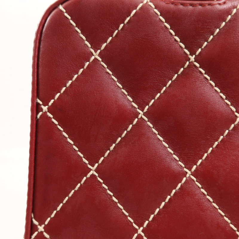 CHANEL 牛皮皮革Handbag金扣手挽袋-16