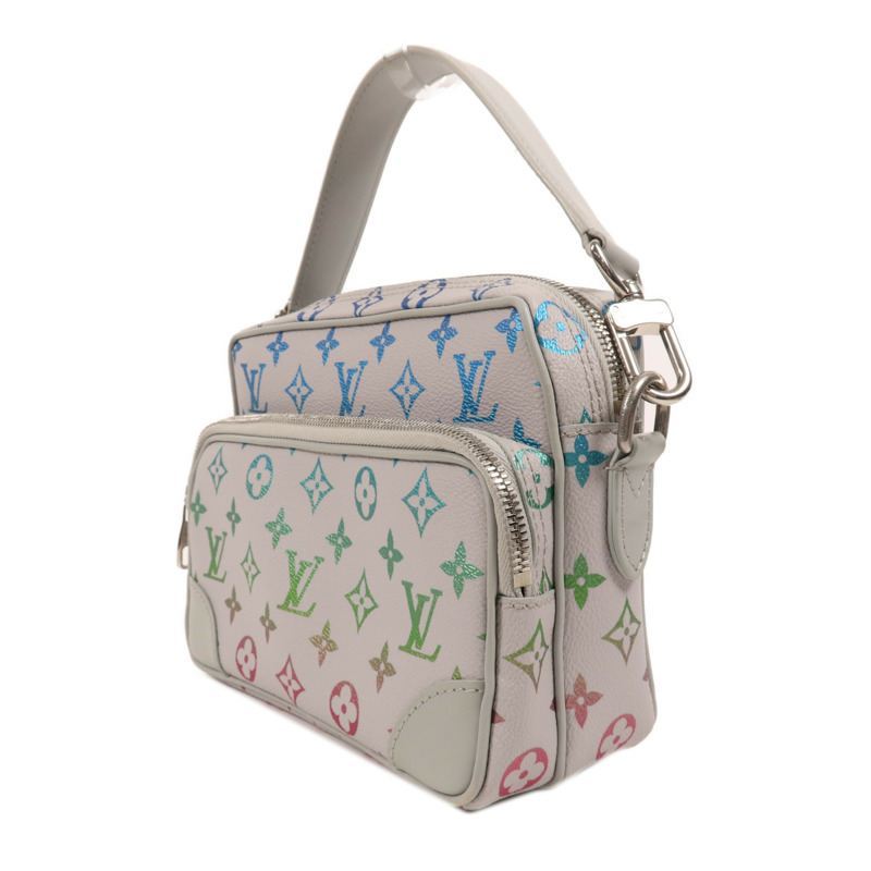 LOUIS VUITTON Monogram Iridescent Nile NM Bag Messenger銀扣手挽肩背兩用袋-2