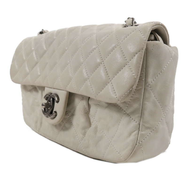 CHANEL 牛皮皮革Chain Shoulder銀扣鏈帶肩背袋-2