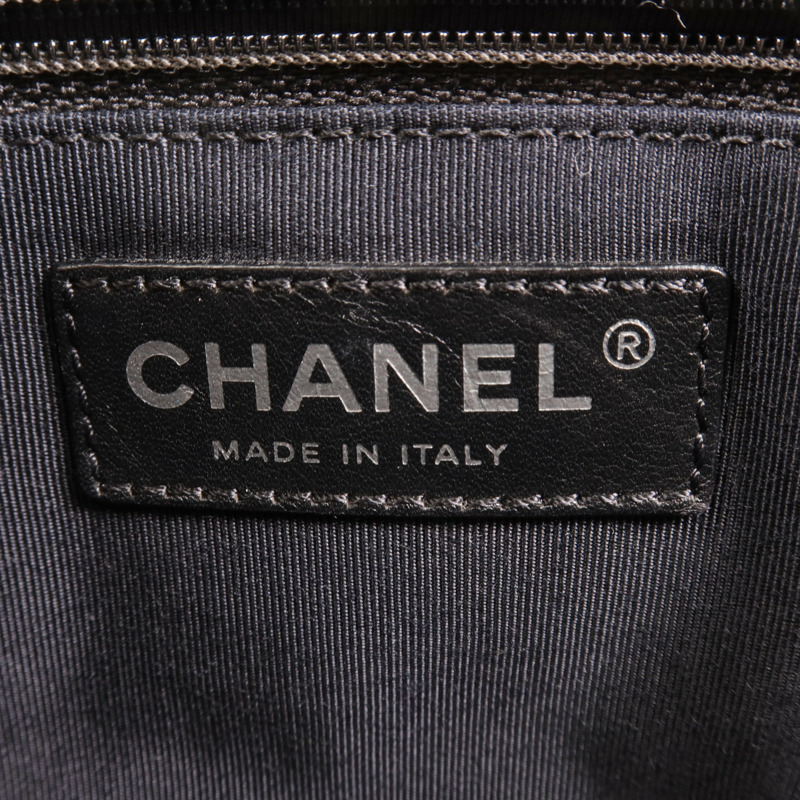 CHANEL 牛皮皮革Chain Shoulder銀扣鏈帶肩背袋-5