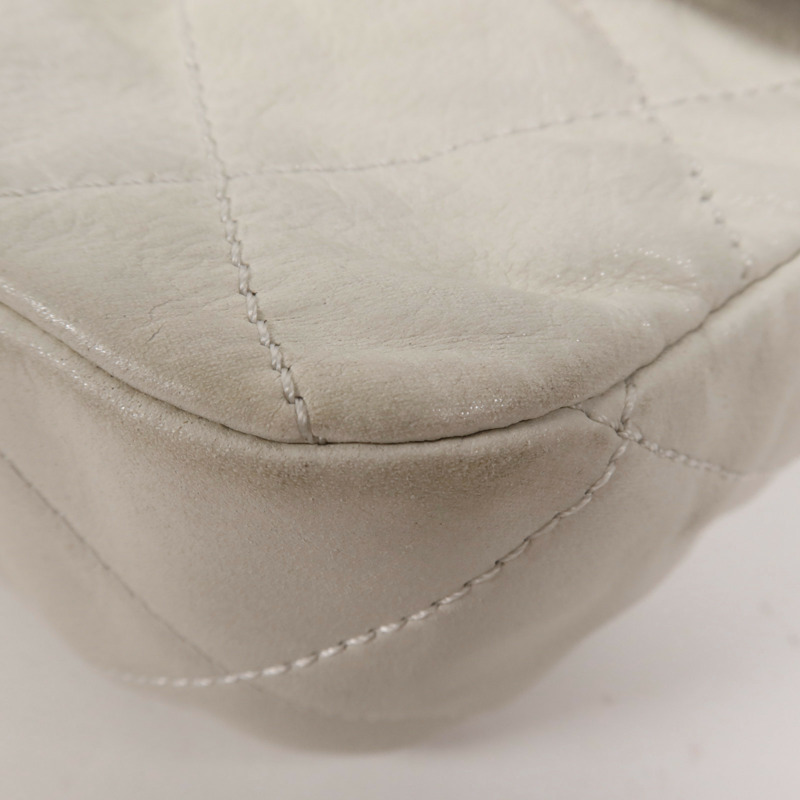 CHANEL 牛皮皮革Chain Shoulder銀扣鏈帶肩背袋-8