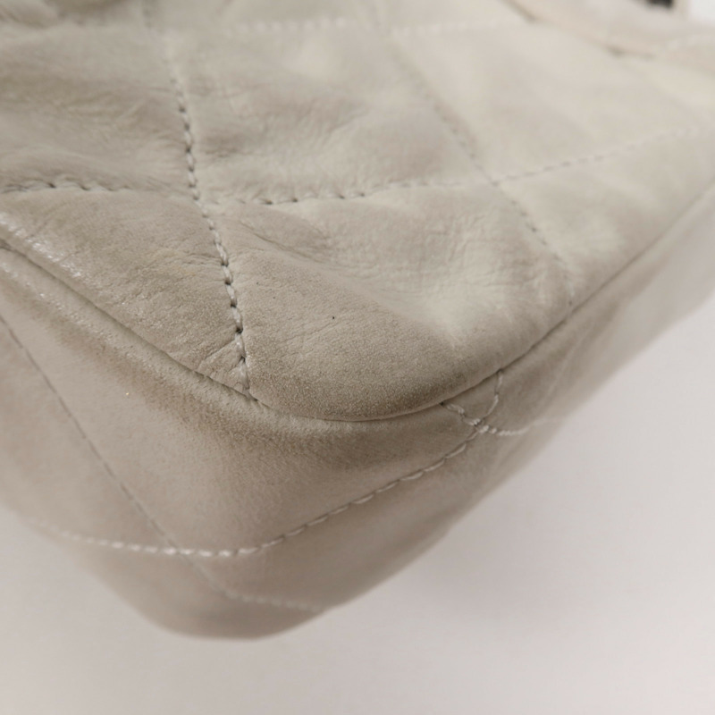 CHANEL 牛皮皮革Chain Shoulder銀扣鏈帶肩背袋-10