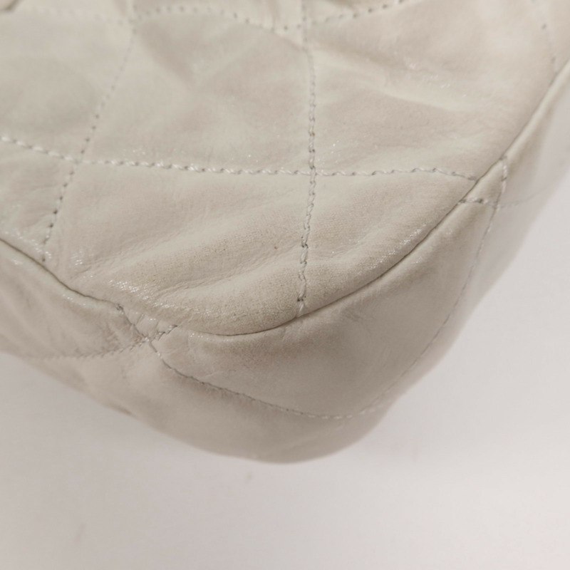 CHANEL 牛皮皮革Chain Shoulder銀扣鏈帶肩背袋-11