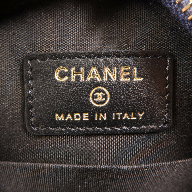 CHANEL 牛皮皮革Filigree Round Bag金扣鏈帶肩背袋-5