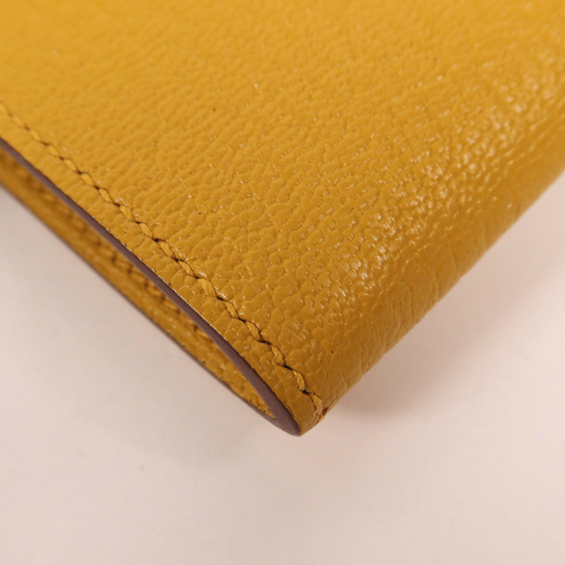 HERMES Chevre皮革Cinhetic To Go銀扣肩背袋Jaune Ambre-12