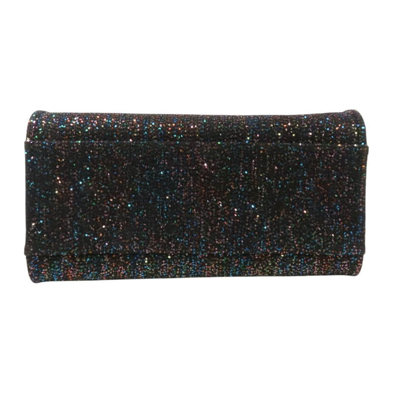 CHANEL 帆布/亮片Deauville Tote銀扣鏈帶手挽肩背兩用袋-3