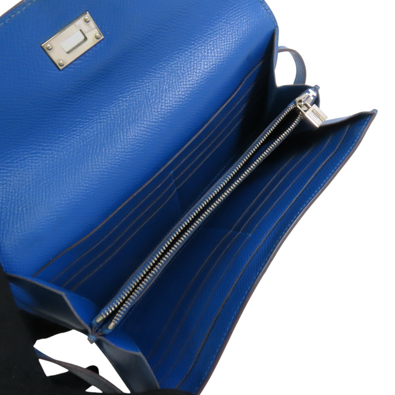 HERMES Epsom皮革Kelly Wallet銀扣長錢包-4