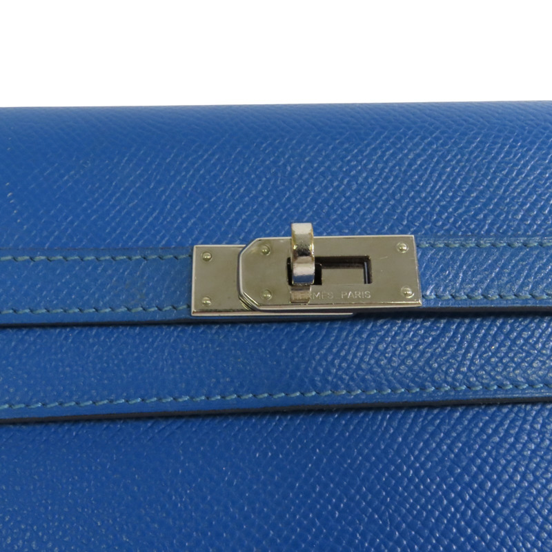 HERMES Epsom皮革Kelly Wallet銀扣長錢包-7