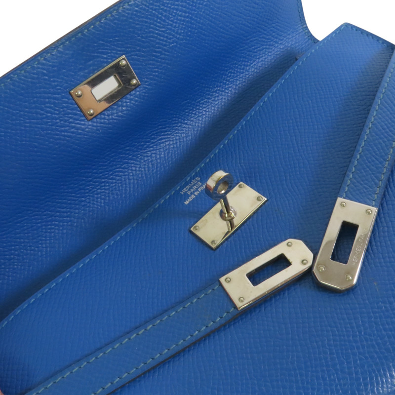 HERMES Epsom皮革Kelly Wallet銀扣長錢包-8