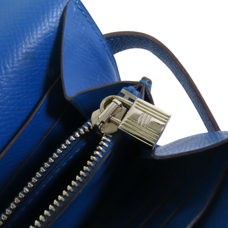 HERMES Epsom皮革Kelly Wallet銀扣長錢包-9