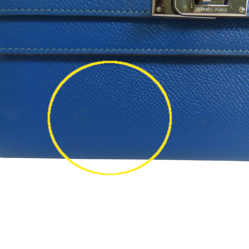HERMES Epsom皮革Kelly Wallet銀扣長錢包-14
