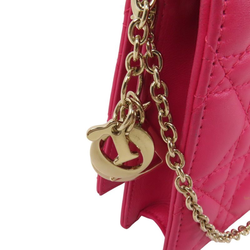 Dior 羊皮皮革Chain Shoulder Bag金扣鏈帶肩背袋-8