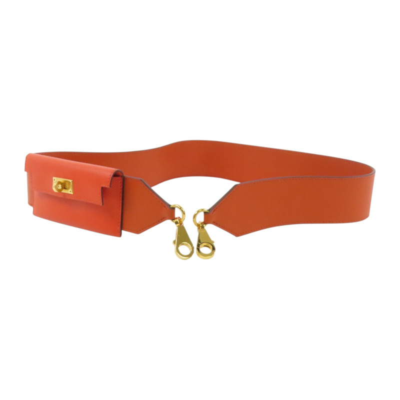 HERMES Epsom皮革Kelly Pocket Bag Strap金扣肩帶-0
